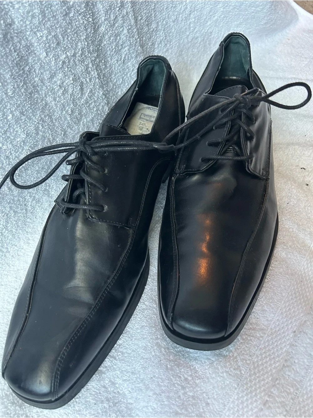 Calvin Klein Men's Black Leather Derby Dress Shoes